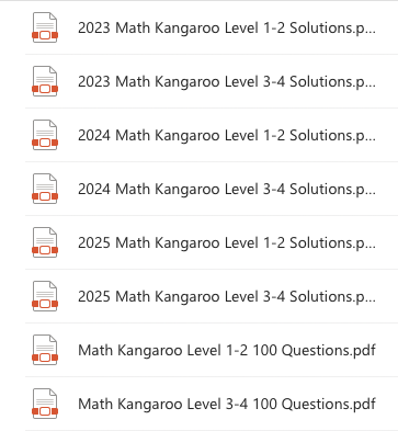 Think Academy - Math Kangaroo Past Exam Solutions and Downloadable Exercise Pack