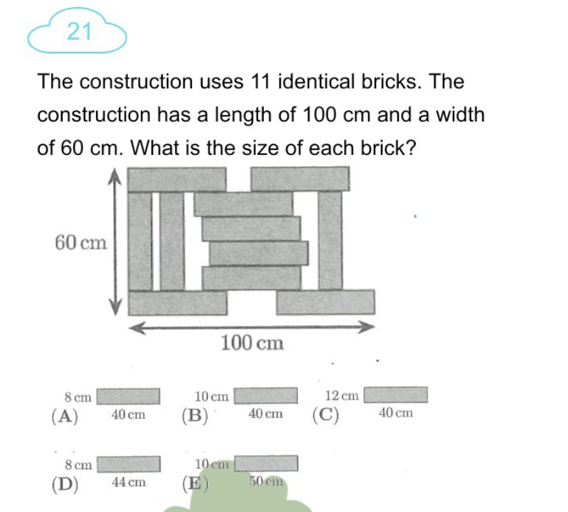 2025 Math Kangaroo Level 3-4 Question 21 -Geometry and Number Operations