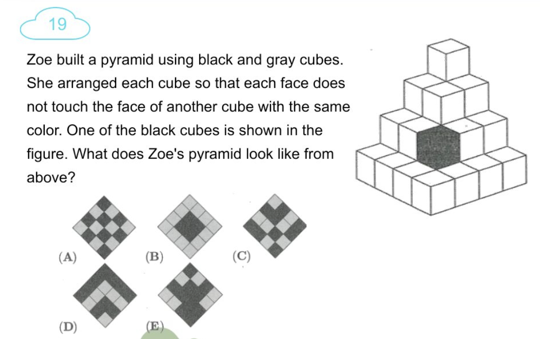 Think Academy - 2025 Math Kangaroo Level 3-4 Question 19 - Spatial Reasoning