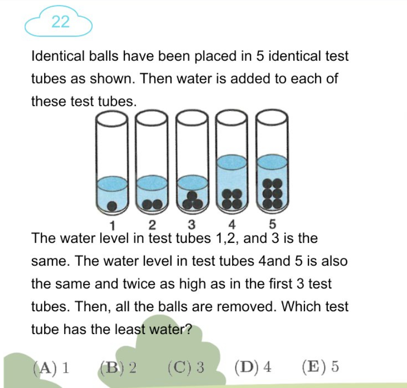 Think Academy - Math Kangaroo Level 3-4 Question 22 - Logic with Proportional Reasoning