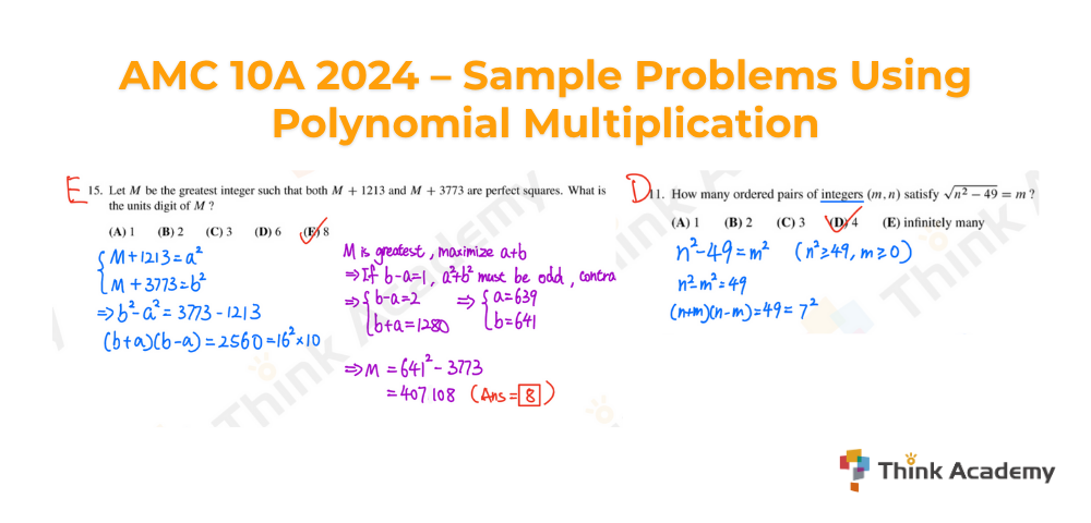 Think Academy - AMC 10A 2024 – Sample Problems Using Polynomial Multiplication