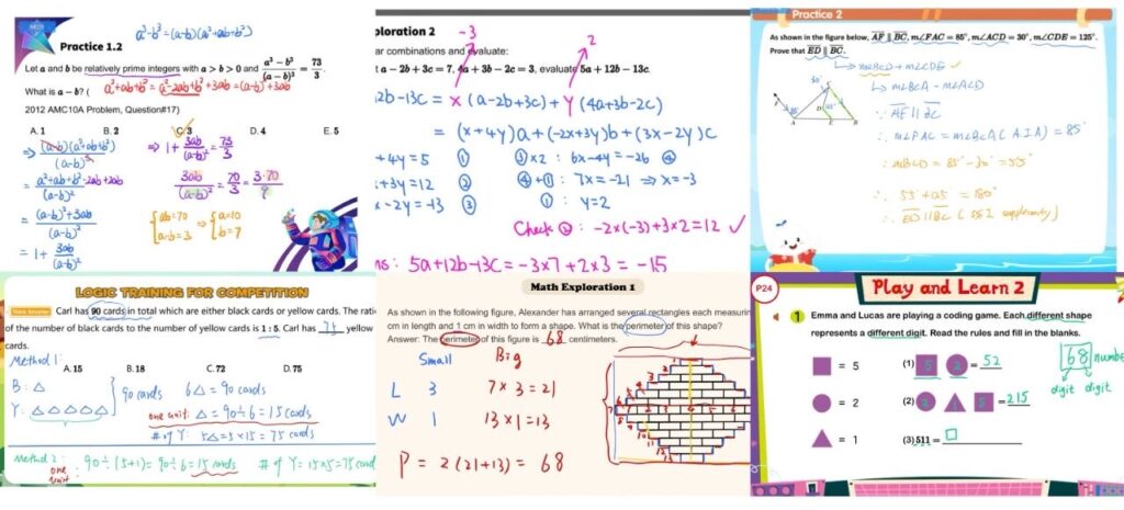 Think Academy - Teachers' board notes during the class