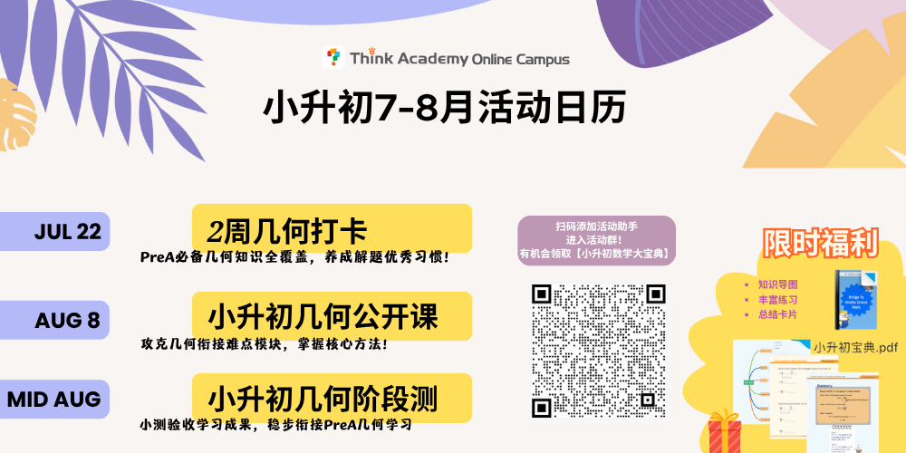 Think Academy - 小升初暑期打卡活动几何