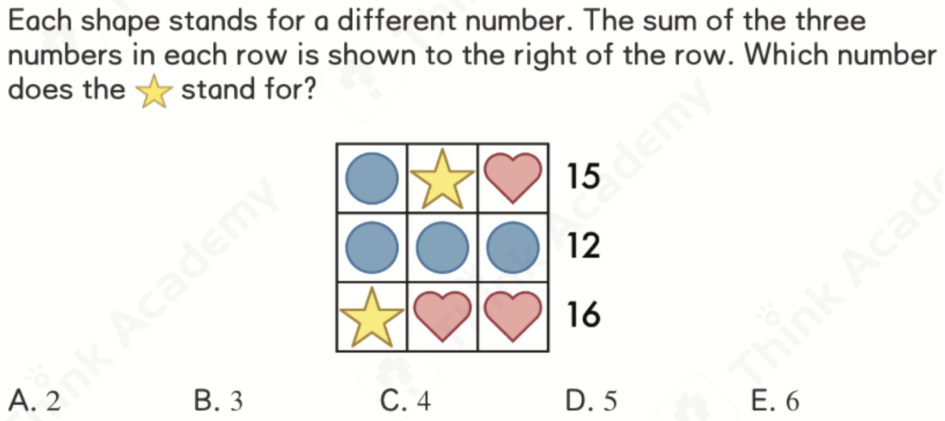 Think Academy 2025 Fall Grade 2 Math Course Logical Reasoning Example