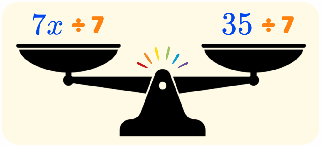 How to solve one-step linear equations 7x=35