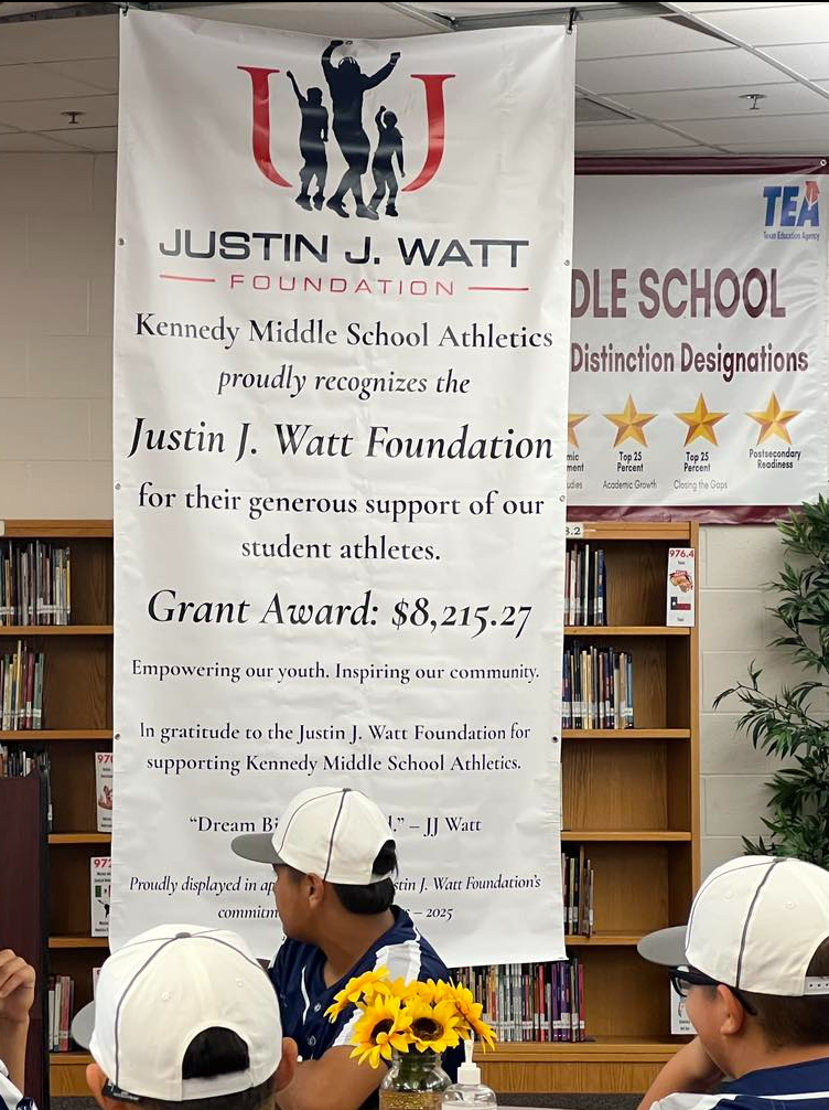 JJ Foundation Donation - Kennedy Middle School Athletics