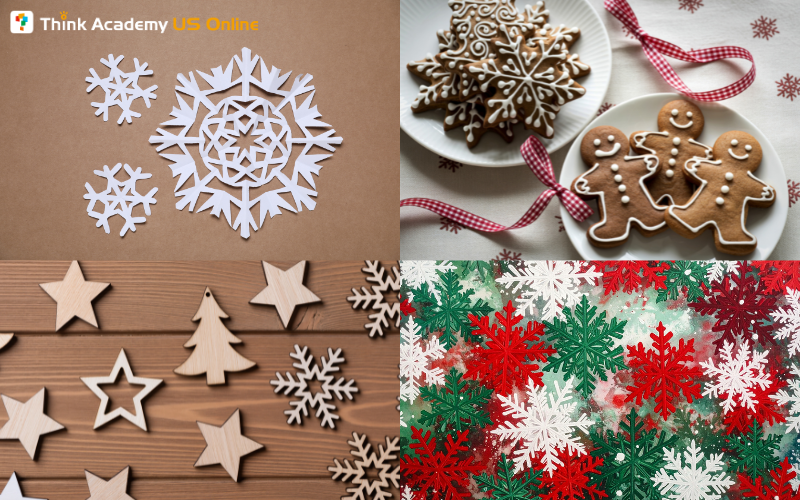 Holiday Symmetry Activities for Kids Fun Geometry at Home - Paper Snowflake, Gingerbread, Christmas Ornament, Pattern Blocks