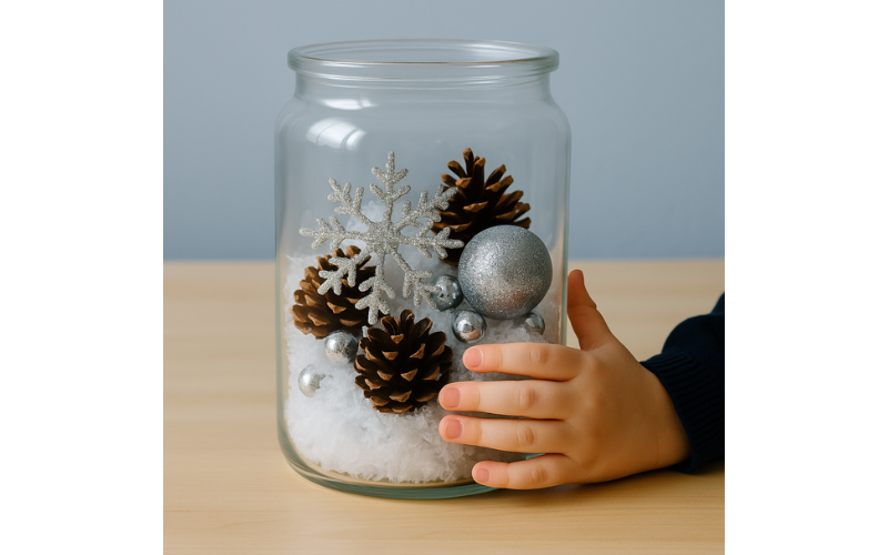 Illustration of Winter Estimation Jar Challenges - fun math game at home