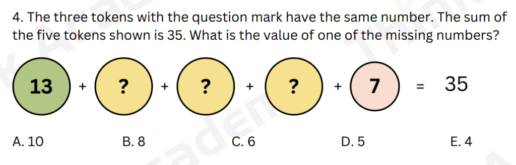 Math Kangaroo practice question 4